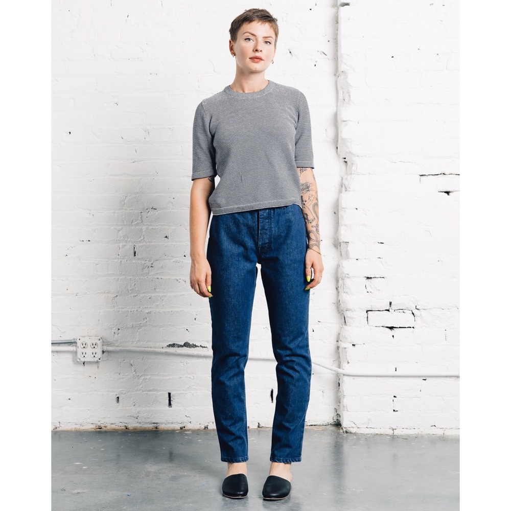 NWT Kowtow Rally pant in denim - Mom jeans - Picture 3 of 7